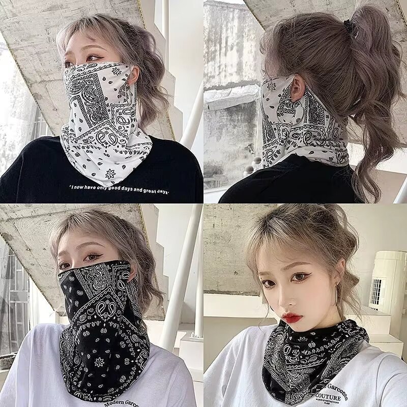 Cycling Face Mask - ファッションパンク日焼け止めマスク 男女兼用 夏用 フェイスネックUVカット イヤースカーフ ヒップホップ
