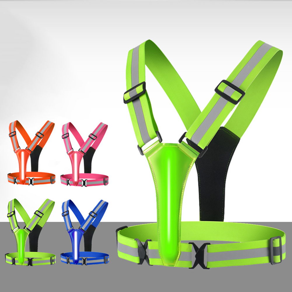 Cycling Gear Vest - USB,充電式,反射性,高視認性,夜間のランニング,子供と大人のための乗馬服を備えたLEDランニングベスト