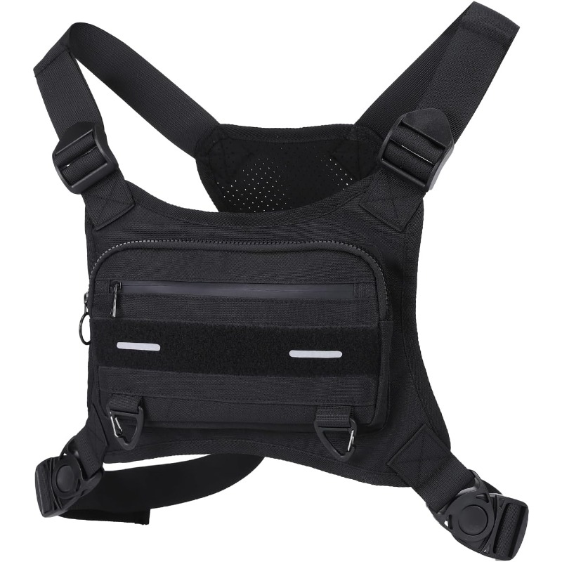 Cycling Gear Travel Bag - 男性用の多機能タクティカルベストバッグ,調節可能なチェストバッグ,通気性のある自転車スポーツバッグ,トラベルファッション