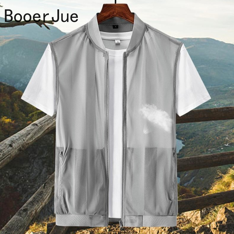 Cycling Gear Vest - 屋外ハイキングスポーツ夏男性メッシュ中空チョッキ釣り通気性コート高品質デザインサイクリングレジャーバイカーベスト