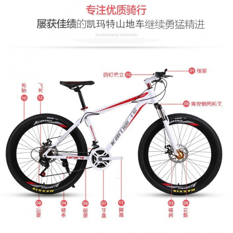 Cycling Gear Inches - 26インチ ユース＆大人用 マウンテンバイク＆ロードバイク ディスクブレーキ搭載 男女兼用 オフロード走行対応
