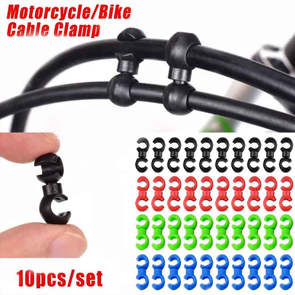 Cycling Gear Guide - 10 個回転可能な MTB ブレーキケーブルクリップ自転車シフトギアケーブルバックルガイドラインクリップスムーズなサイクリングのためのパフォーマンス向上