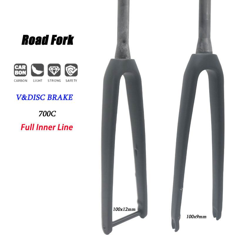 Cycling Gear Inches - 新しいロードバイクカーボンファイバーフォーク 700Cx32mm 28.6mm マットリム V&ディスクブレーキラウンドテーパー 410
