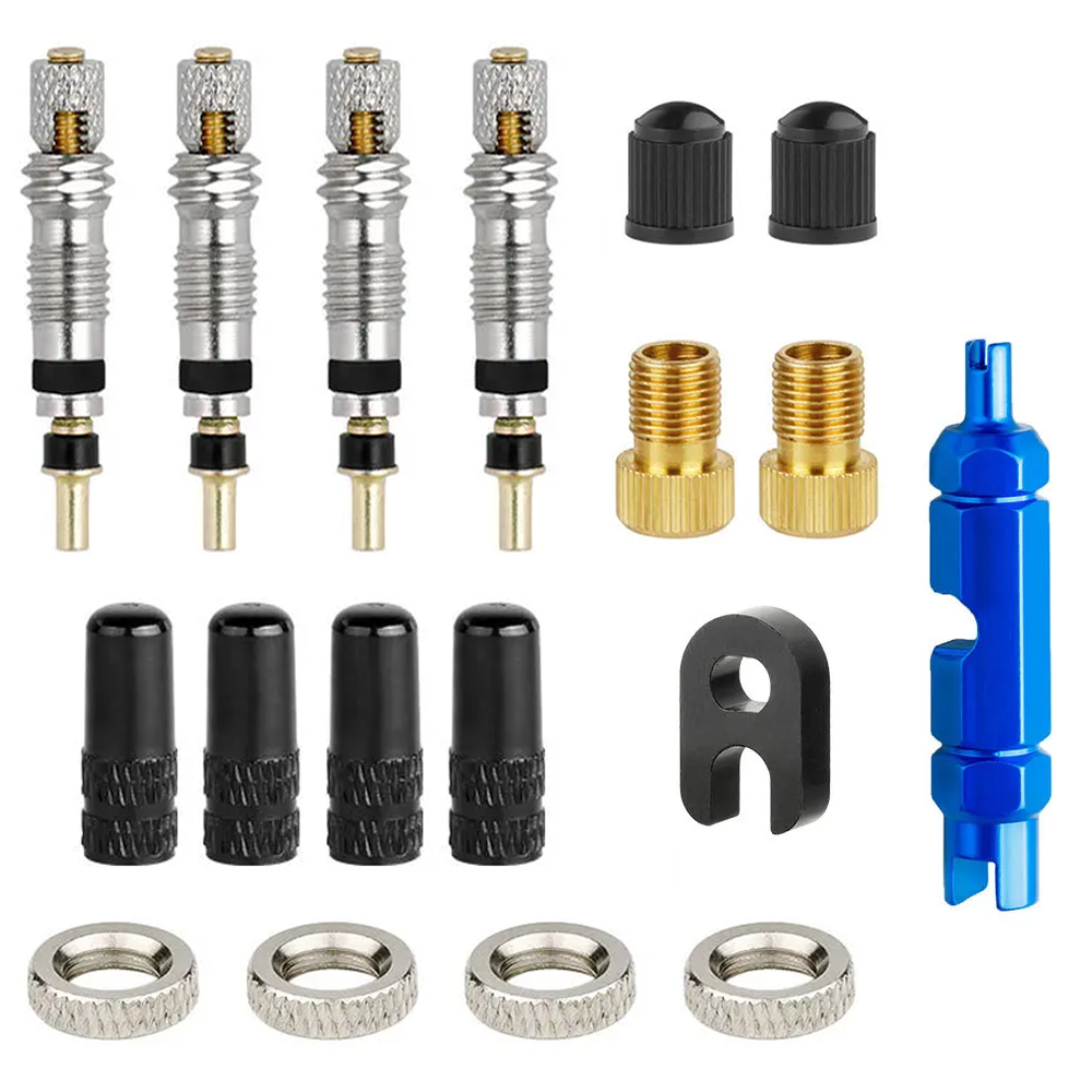 Bike Tube Repair Kit - 6/18 個自転車バルブコアフレンチノズルアダプターインフレポンプアクセサリーチューブレスタイヤ交換部品タイヤ修理ツール