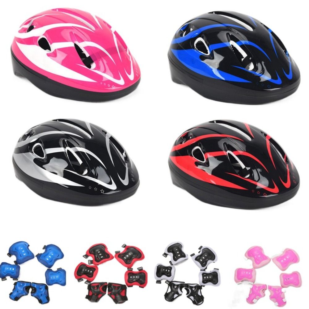 Cycling Gear Padding - 子供用の膝と肘のパッド、リストガード、スポーツ保護具、スクーター、スケートボード、スケート、サイクリング、安全セット、男の子、女の子、4〜12歳