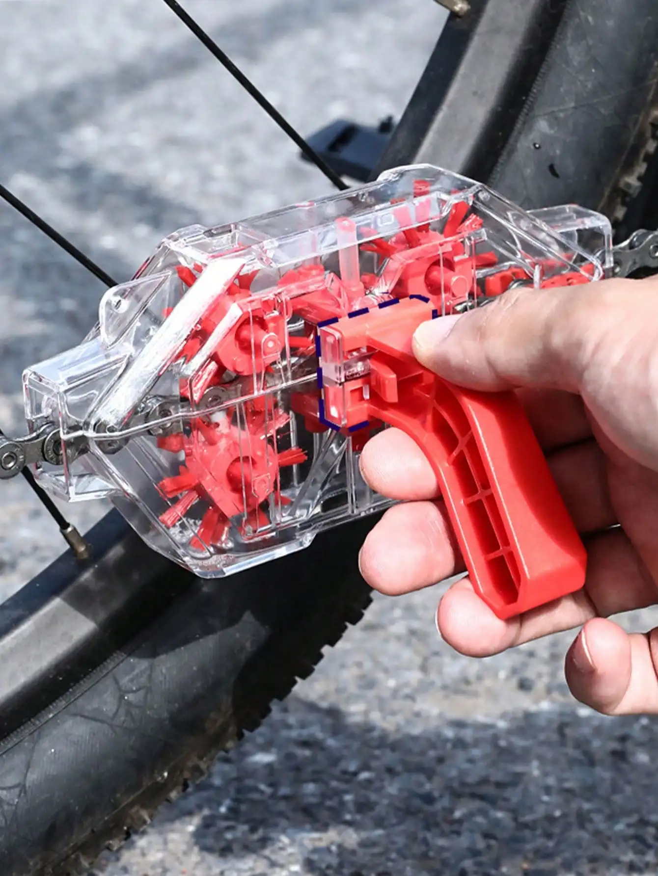 Bicycle Chain Lubricant - 1pc 自転車チェーンクリーナーマウンテンロードバイク透明視覚化浸漬チェーンクリーナー油汚染クリーニングツール