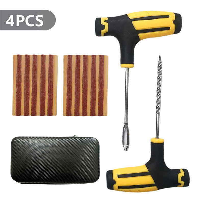 Bike Tube Repair Kit - 緊急用ヘビーデューティーカータイヤ修理キット、複数サイズ対応、チューブレスタイヤパンク修理プラグ、ガレージツール、自動車、バイク、オートバイ用