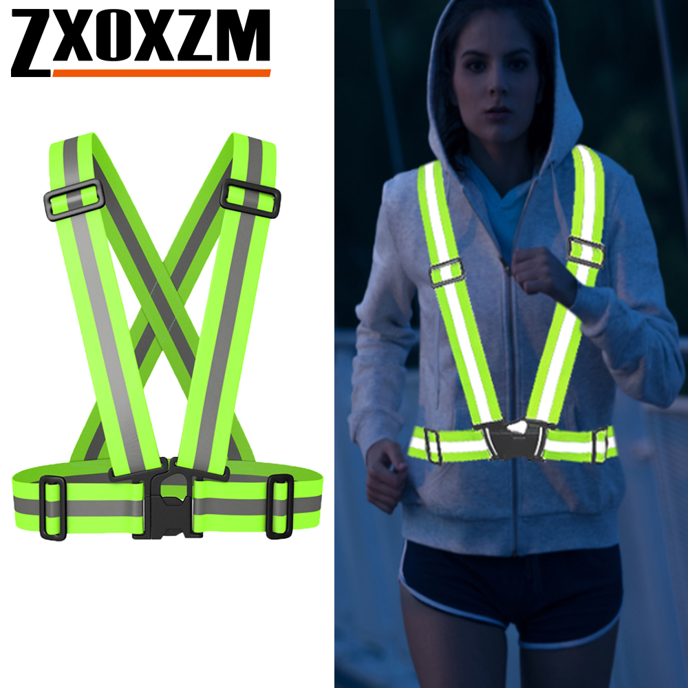 Cycling Gear Vest - 1 個のナイトランニングベスト高視認性反射性、通気性調節可能な安全ベスト、ジョギング、サイクリング、ウォーキング、ハイキング用