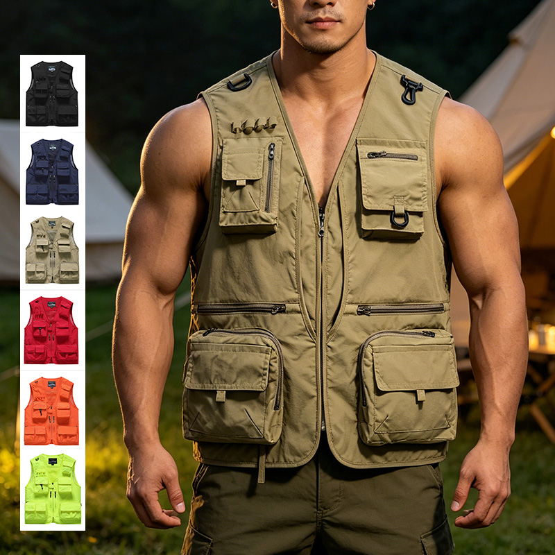 Cycling Gear Vest - 夏用ワークベスト アウトドア活動用 ハイキング サイクリング フィッシングベスト 通気性のある釣り旅行用メッシュベスト