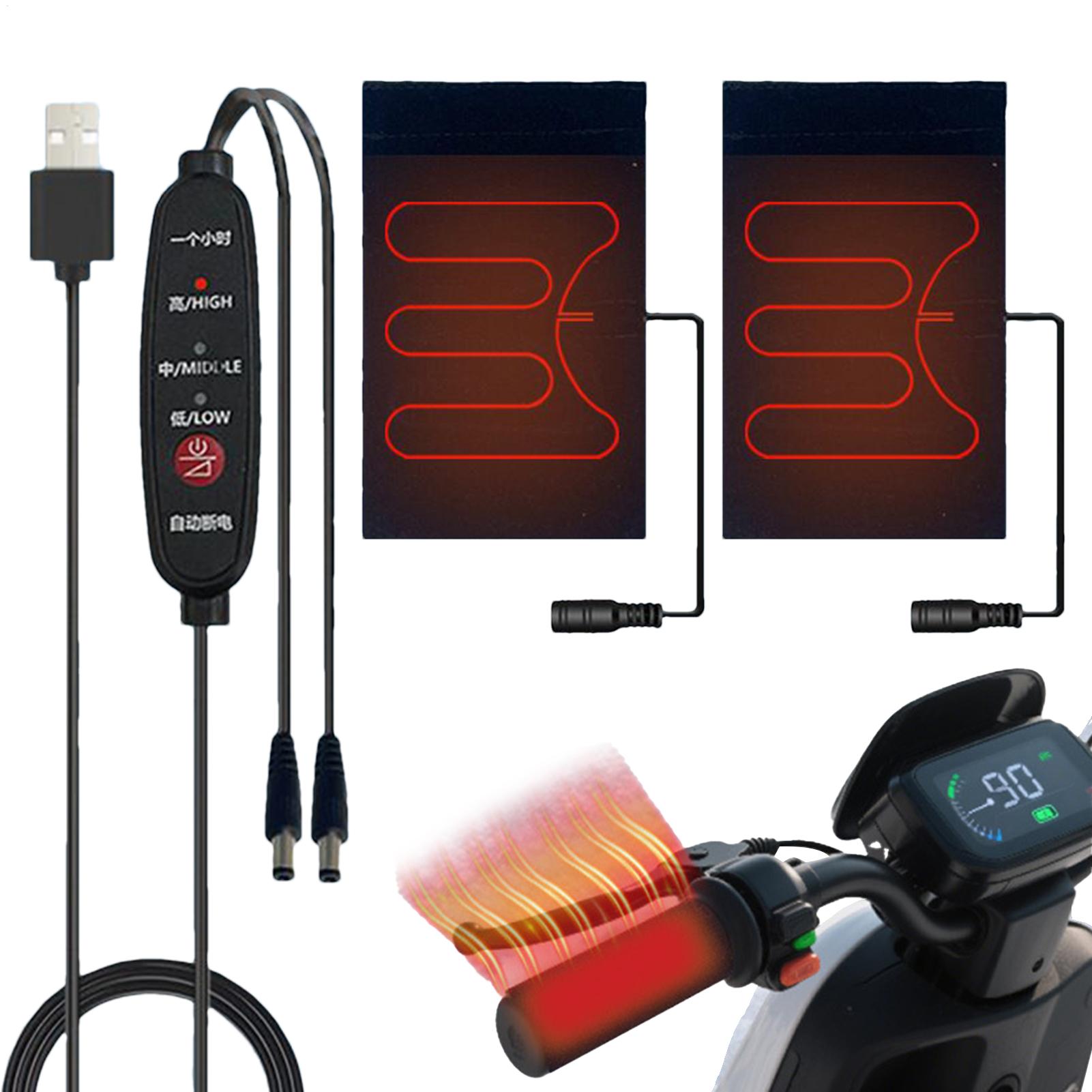 Cycling Heat Gear - ハンドルバーヒーター 5V ハンドルバーカバー 加熱グリップ 3段階の加熱レベル 暖かい手の保護