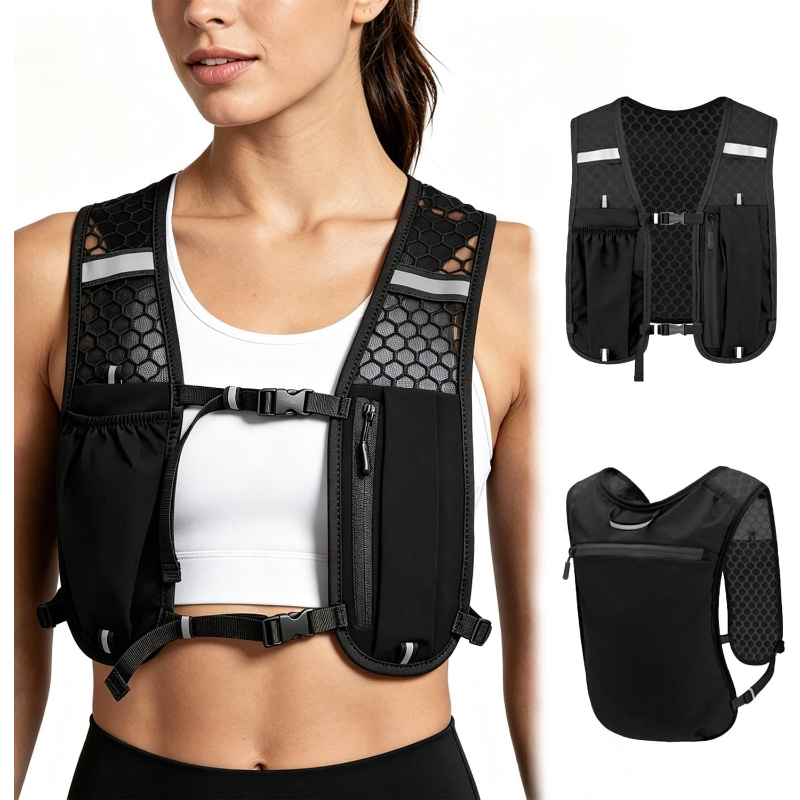 Cycling Gear Vest - WOOJACK ハイドレーションランニングベスト 軽量ウォーターバックパック 男女兼用 サイクリング、ランニング、ハイキング用ハイドレーションウォーターパック