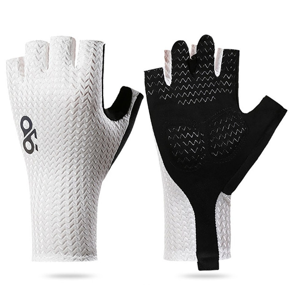 Cycling Gear Padding - 夏用通気性ハーフフィンガーサイクリンググローブ超軽量ロードバイクグローブ滑り止めシリコンパッド冷却スポーツギア