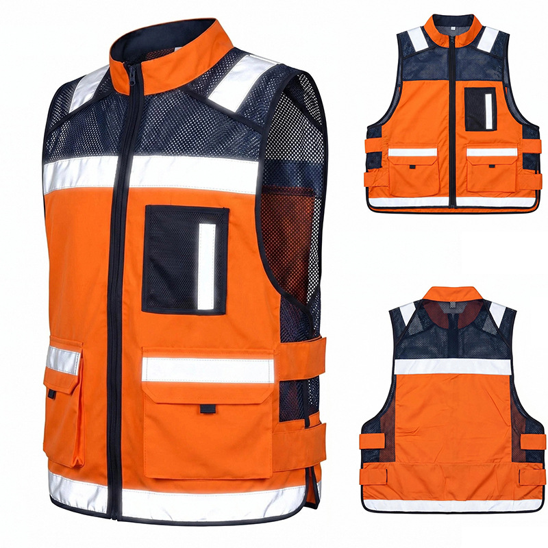 Cycling Gear Vest - AYGHK リーダーシップ反射ベストベスト安全スーツサイクリング運転交通工事現場蛍光ベストクリップ
