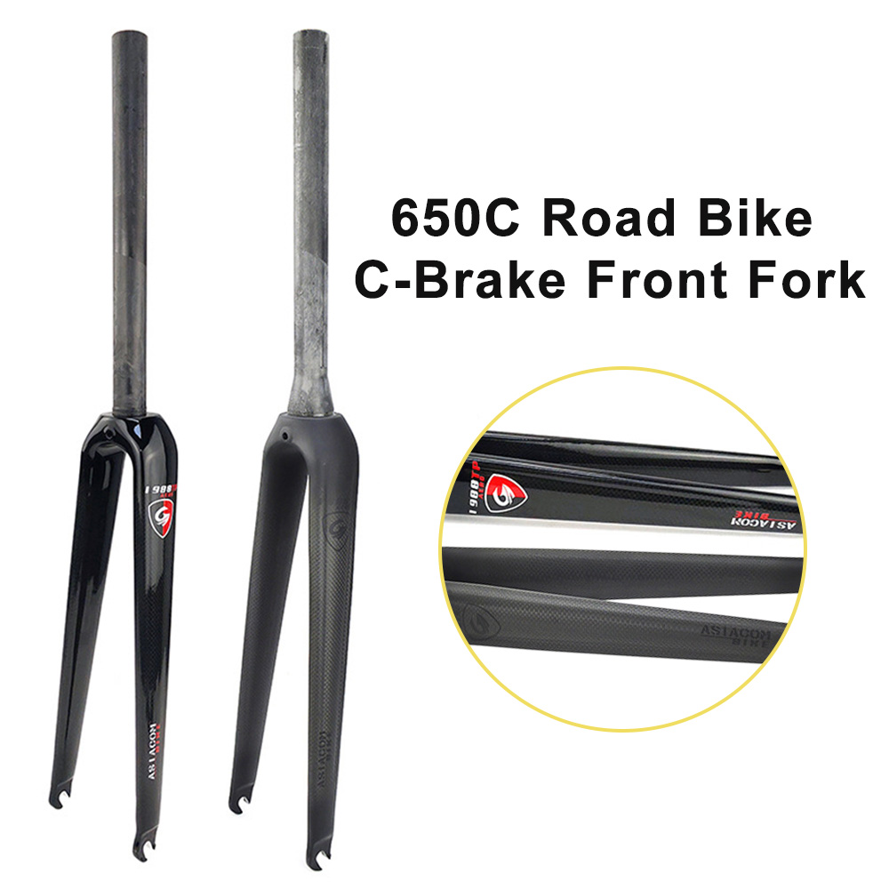 Cycling Gear Inches - 650C フルカーボンリジッドフロントフォークロードバイク C ブレーキカーボンフォーク軽量サイクリング用品、パフォーマンス向上のため