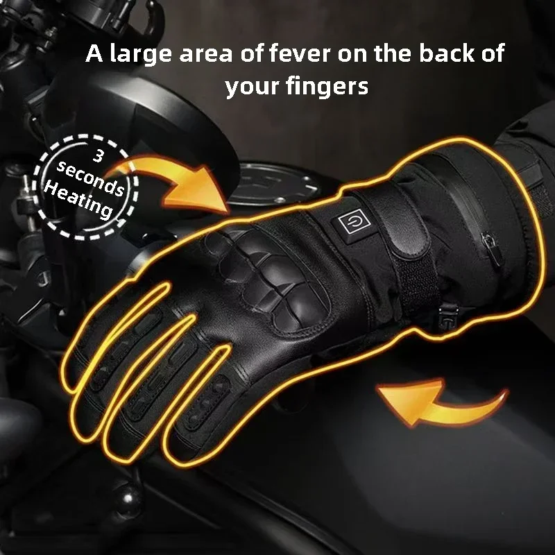 加熱されたオートバイの手袋男性用戦術的な冬用手袋自転車用品ス - Cycling Heat Gear のレビューと価格