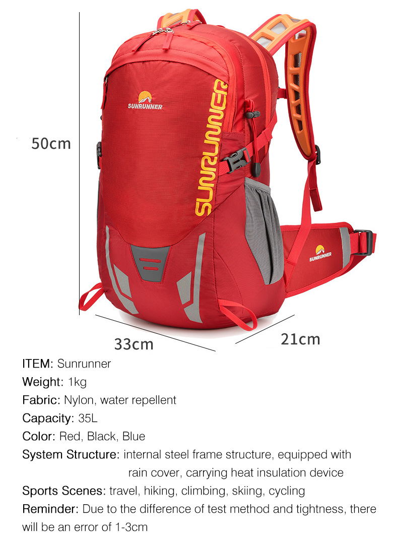 35L ハイキングバックパックバッグ大容量旅行キャンプ登山バ - Cycling Gear Travel Bag のレビューと価格