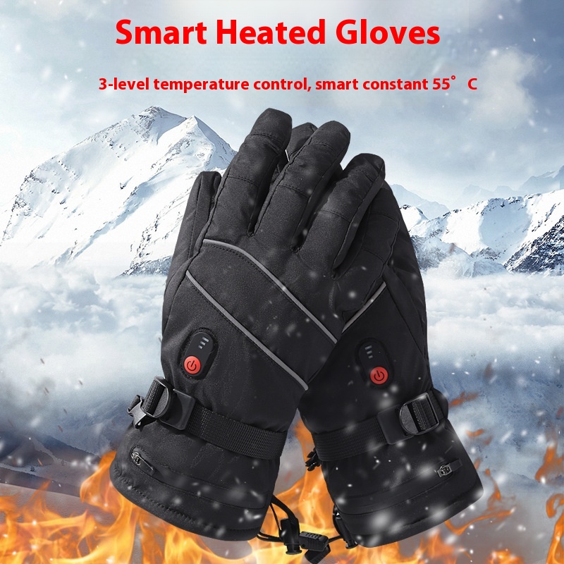 タッチスクリーン対応加熱手袋 アウトドアサイクリング スキー - Cycling Heat Gear のレビューと価格