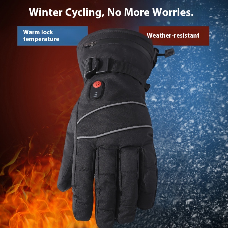 タッチスクリーン対応加熱手袋 アウトドアサイクリング スキー - Cycling Heat Gear のレビューと価格