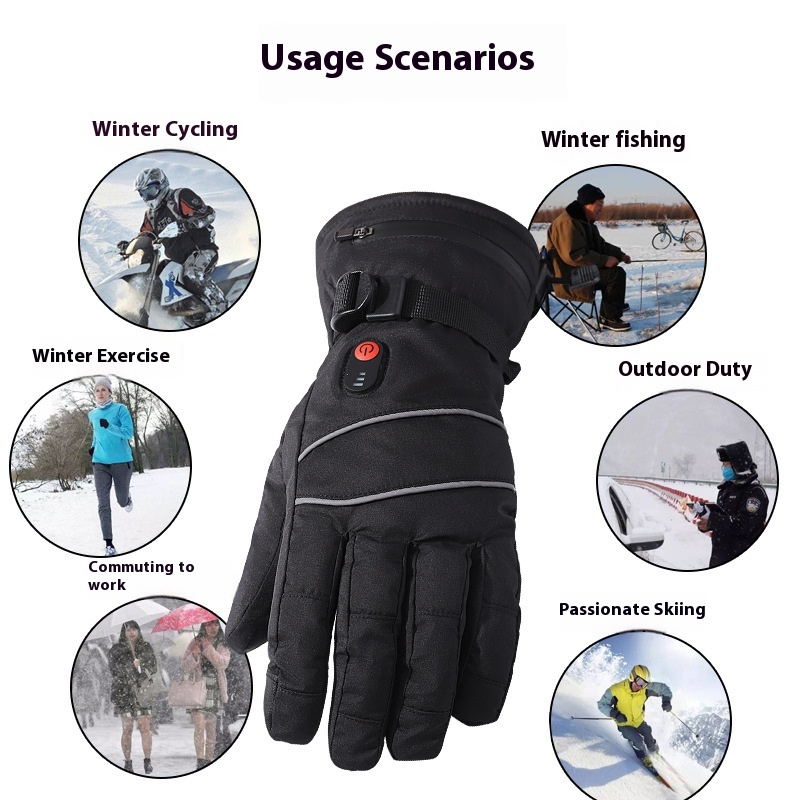 タッチスクリーン対応加熱手袋 アウトドアサイクリング スキー - Cycling Heat Gear のレビューと価格
