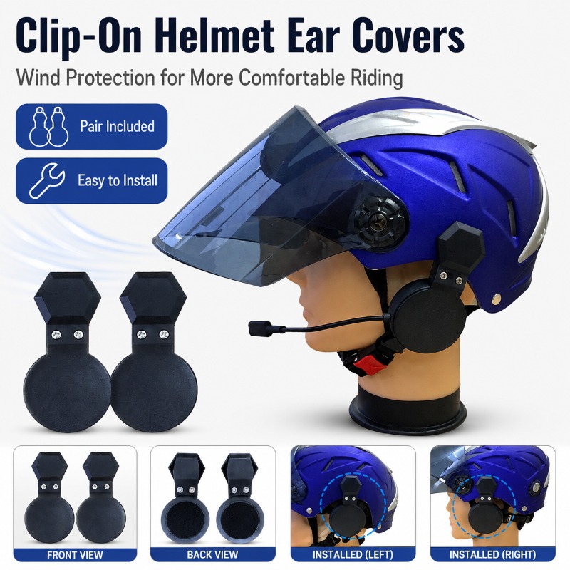 風よけ用クリップオンヘルメットイヤーカバー – スクーター、 - Bicycle Helmet のレビューと価格
