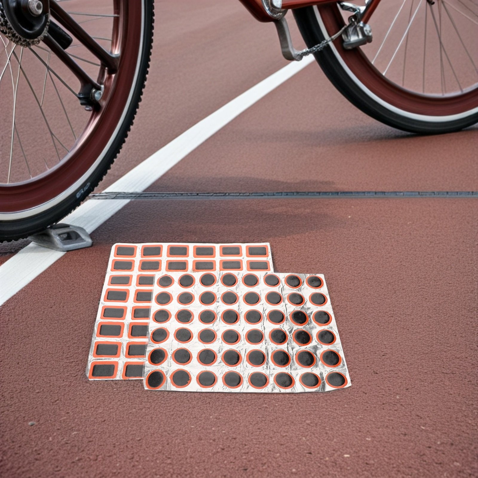 4 個の自転車タイヤパッチ修理キット軽量ポータブルインナーチ - Bike Tube Repair Kit のレビューと価格