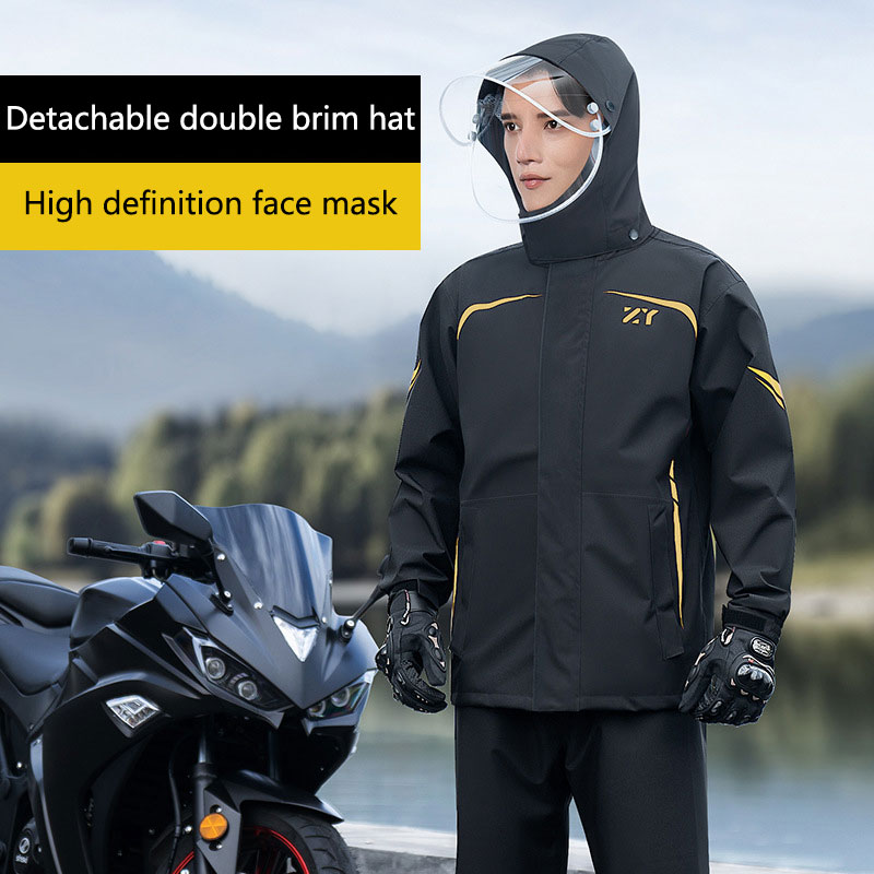 オートバイのレインコートと男性用パンツセット,防水レインギア - Cycling Gear Jacket のレビューと価格