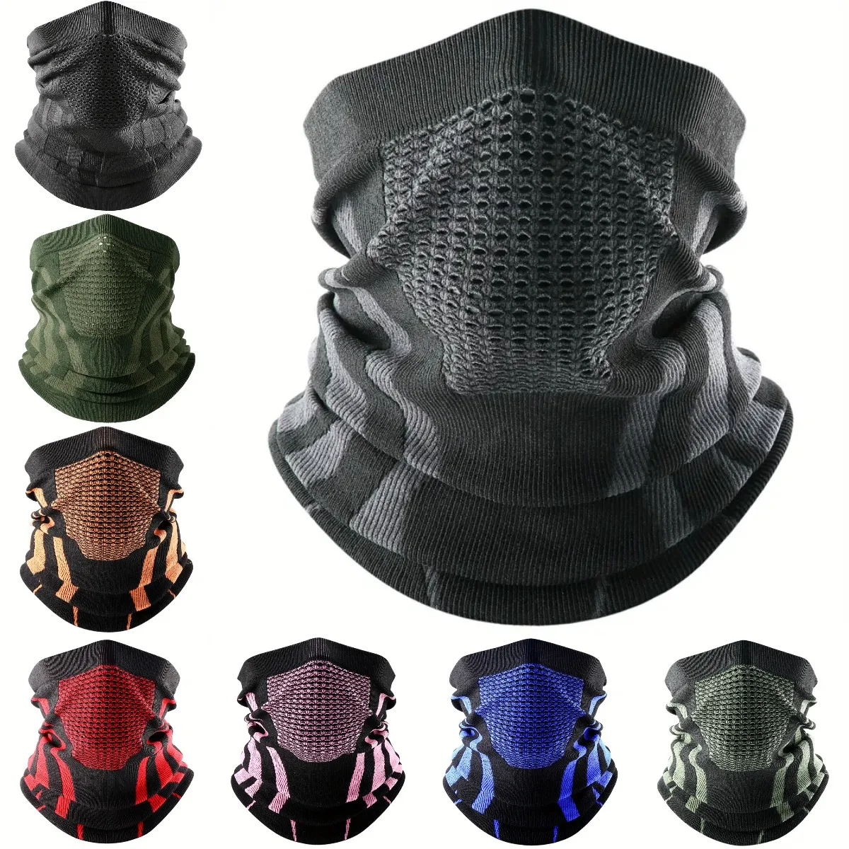 色冬通気性快適なサーマルニットスカーフフェイスカバーネックウ - Cycling Face Mask のレビューと価格