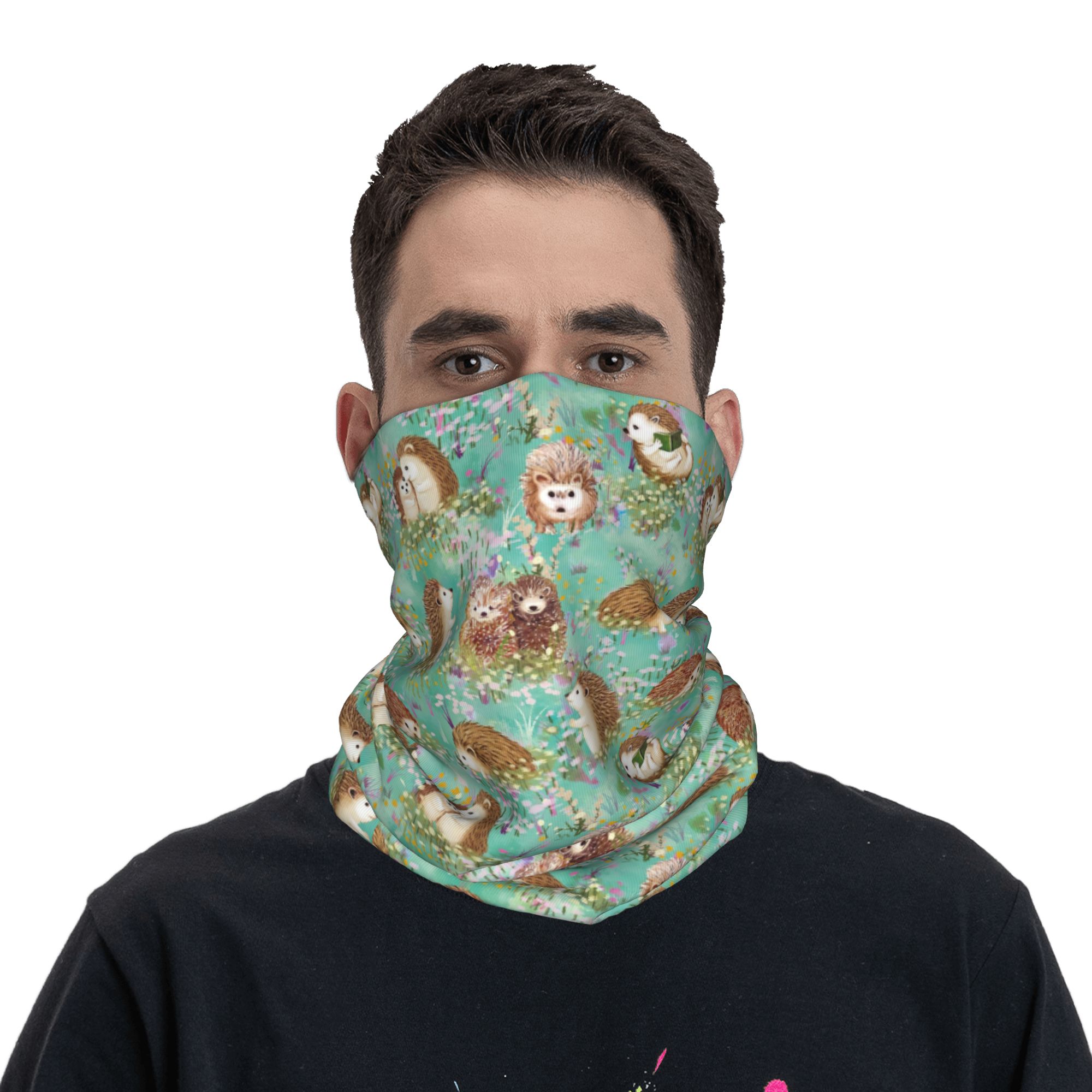 秋のハリネズミ 春の花柄バンダナ ネックカバー プリント ラ - Cycling Face Mask のレビューと価格
