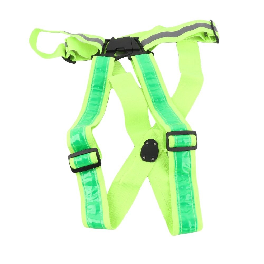 新しいポリエステル製LED安全ベスト、グリーンライト、USB - Cycling Gear Vest のレビューと価格