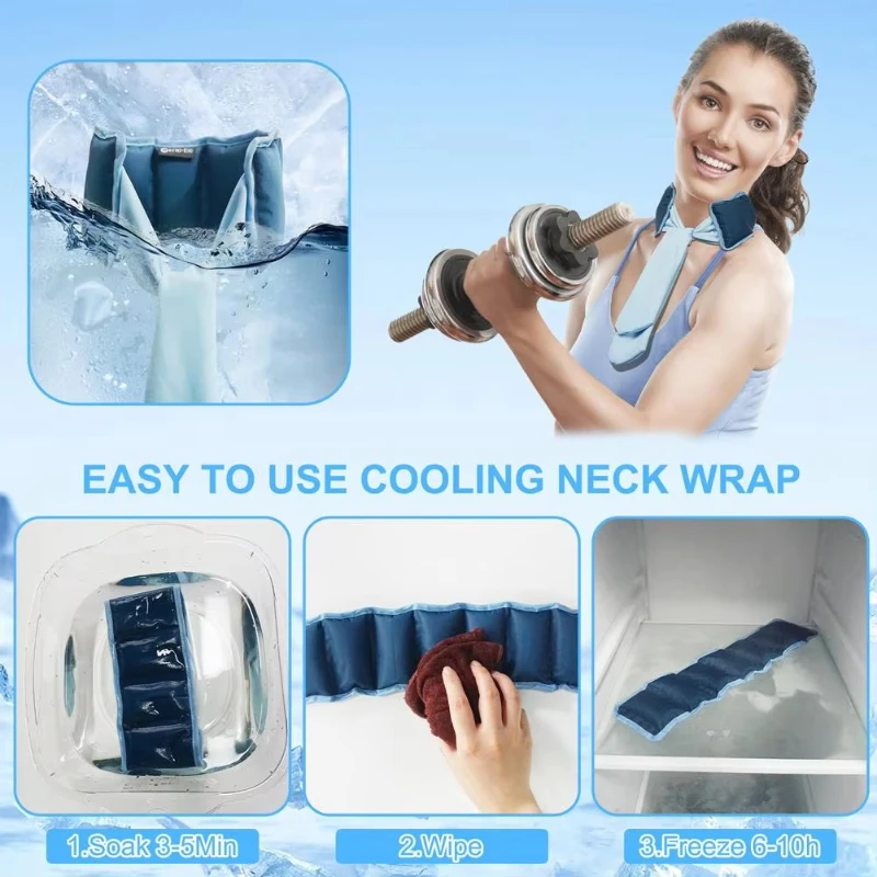 冷却アイススカーフ 首の冷え対策 再利用可能 夏の暑さ対策  - Cycling Heat Gear のレビューと価格