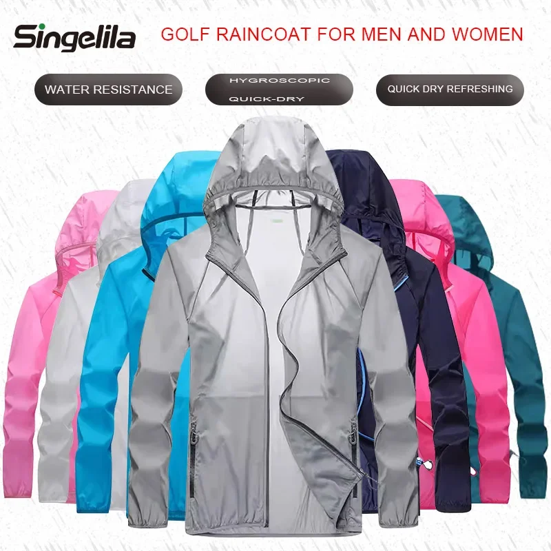 大人用防水軽量ゴルフレインコート、アウトドアジャケット、防雨 - Cycling Gear Jacket のレビューと価格