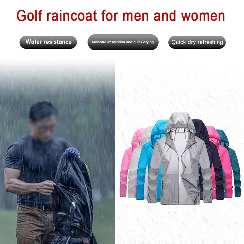 大人用防水軽量ゴルフレインコート、アウトドアジャケット、防雨 - Cycling Gear Jacket のレビューと価格