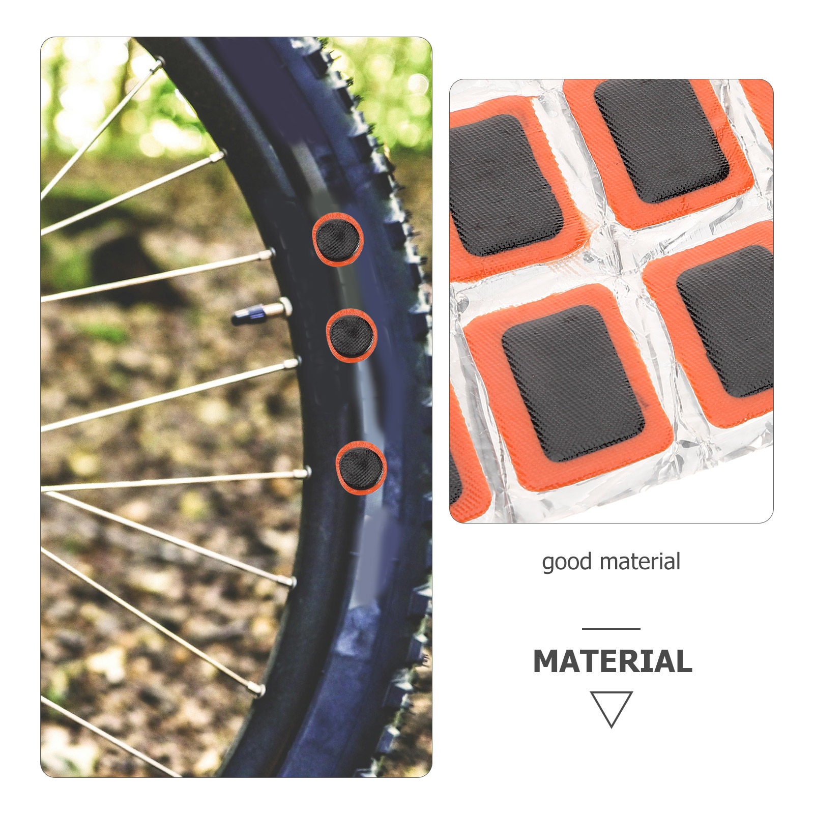 2枚入り自転車タイヤ修理パッチキット、接着剤不要、軽量で持ち - Bike Tube Repair Kit のレビューと価格