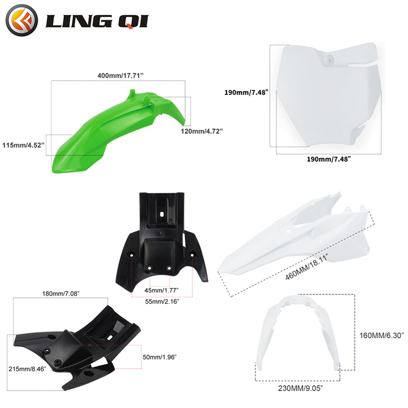 Lingqi-オートバイ用のボディキット,プラスチックフェン - Bike Fender Set のレビューと価格