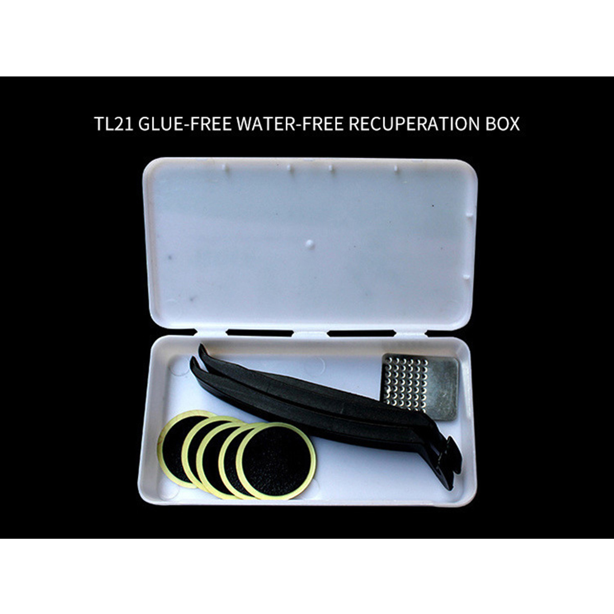自転車パンク修理キットツールセット 48 個ポータブルゴム胎 - Bike Tube Repair Kit のレビューと価格