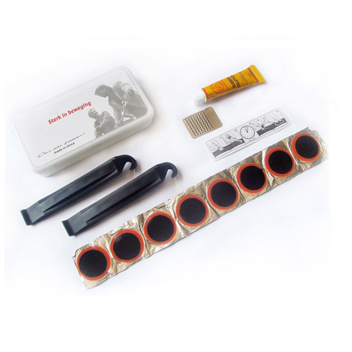 自転車パンク修理キットツールセット 48 個ポータブルゴム胎 - Bike Tube Repair Kit のレビューと価格