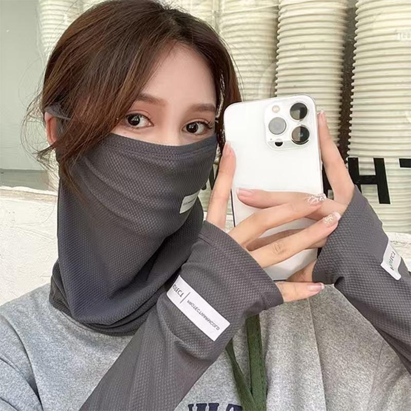 アイスシルク日焼け止めセット*フェイスマスク+アームスリーブ - Cycling Face Mask のレビューと価格