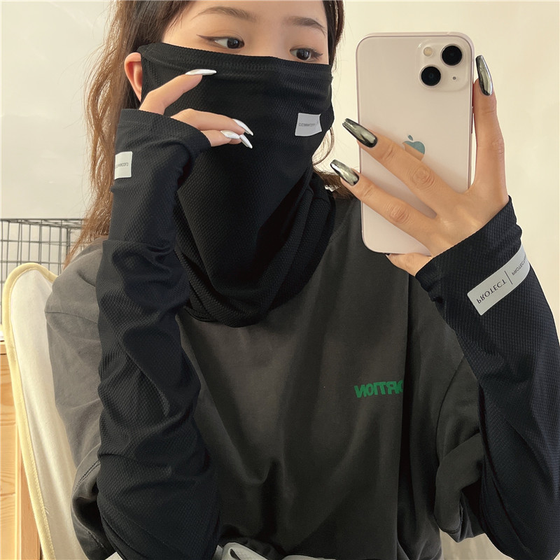 Sun UV保護アームスリーブセット、アイスシルクフェイスカ - Cycling Face Mask のレビューと価格