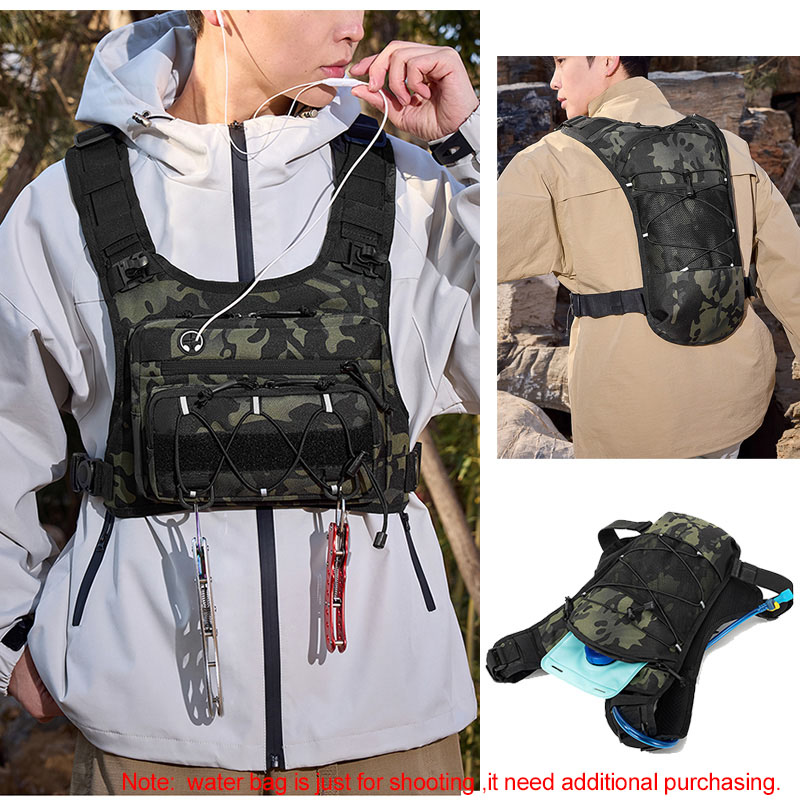 タクティカルバッグ フロントチェストリグベスト バックパック - Cycling Gear Vest のレビューと価格
