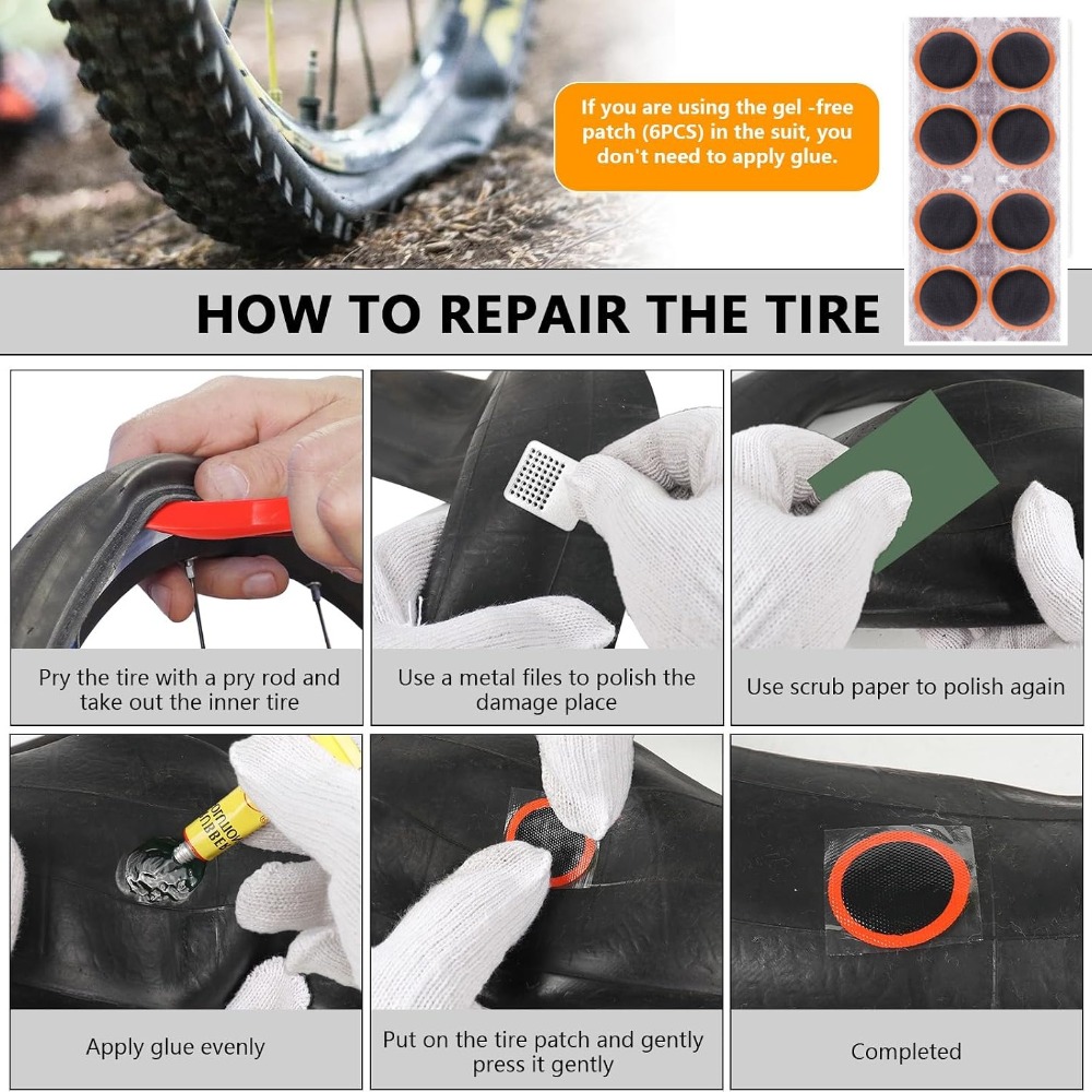 自転車タイヤ修理キット、自転車インナーチューブパンク修理パッ - Bike Tube Repair Kit のレビューと価格