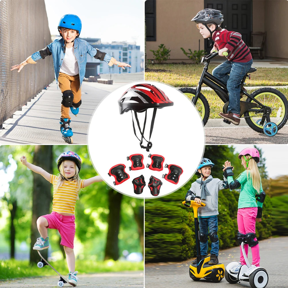 7 個の自転車スポーツ保護具セット調整可能な子供用安全スケー - Cycling Gear Padding のレビューと価格