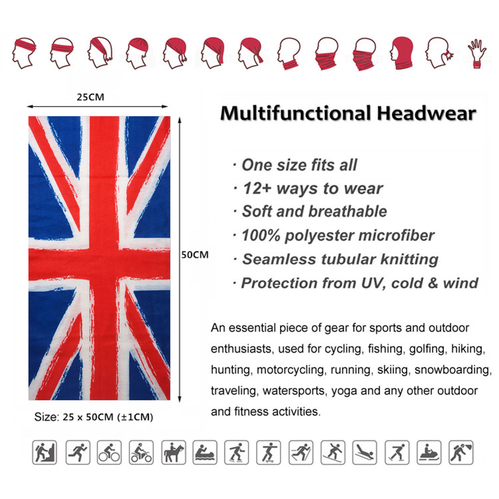 英国ユニオンジャックネックチューブバンダナ イギリス ヘッド - Cycling Gear Uk のレビューと価格
